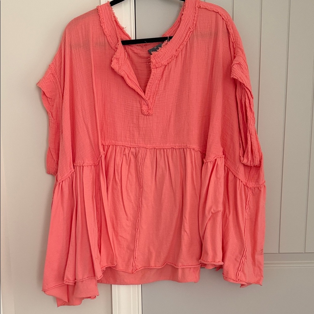 ARULA Coral Pink Flowing Tunic